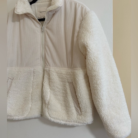 Thread & Supply Ivory Ribbed Sherpa Jacket - Picture 5 of 7